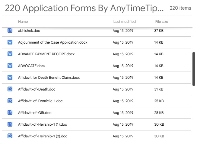 Application Format (Hindi & English)